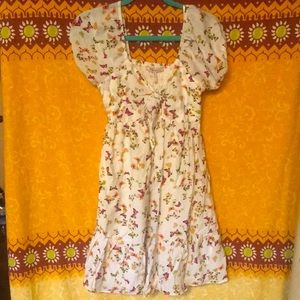 BCBGeneration Butterfly Print Puff Sleeve Mini Dress